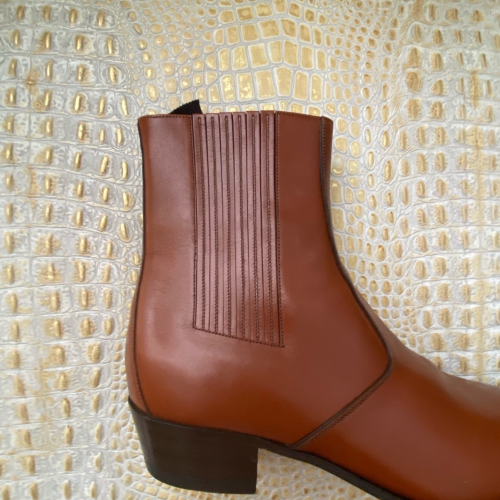 Celine Men’s Janco Calfskin Chelsea Boots, EU Size 40 - Picture 10 of 16